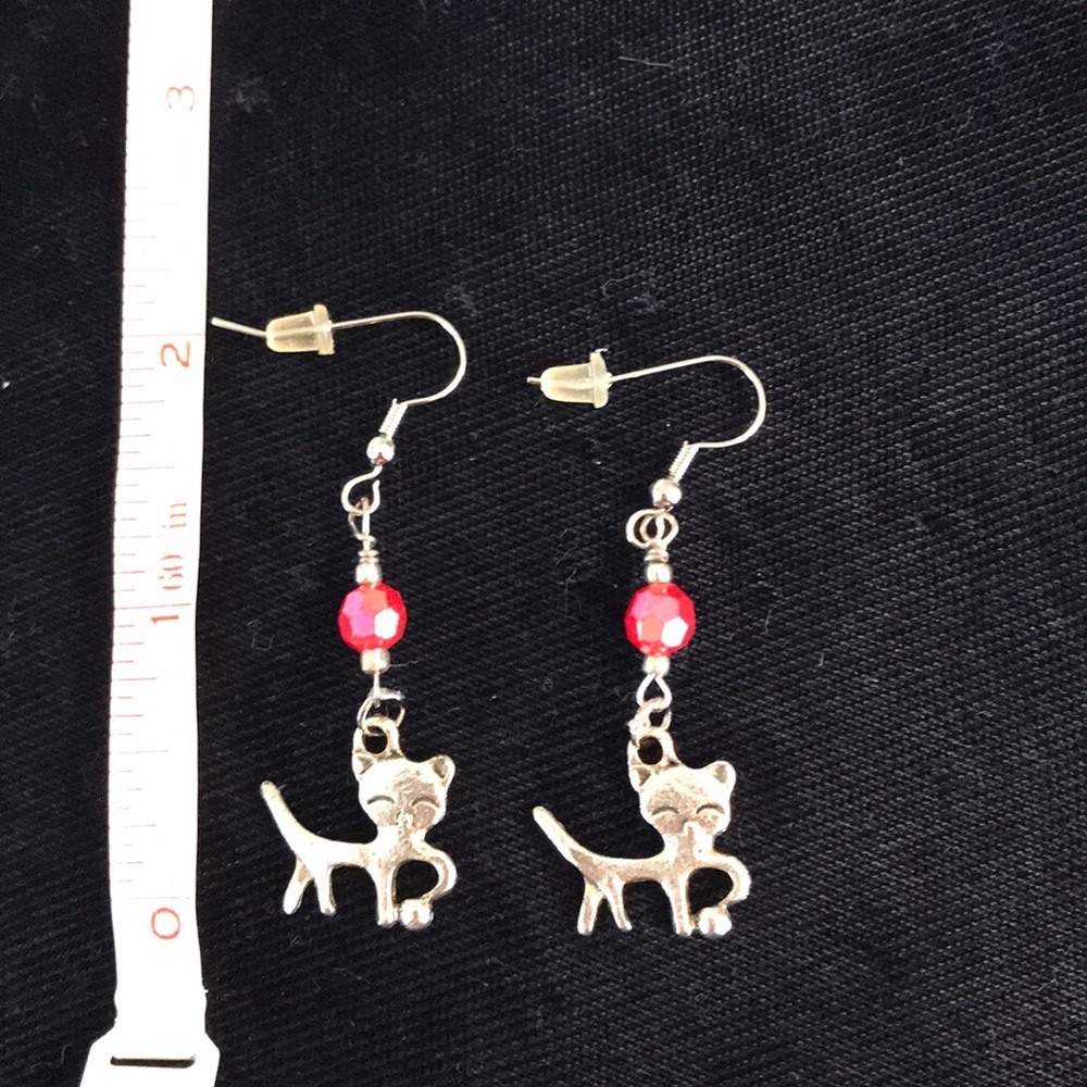 Handmade cat earrings